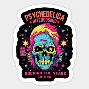 Rockstar Skull 80s Sticker